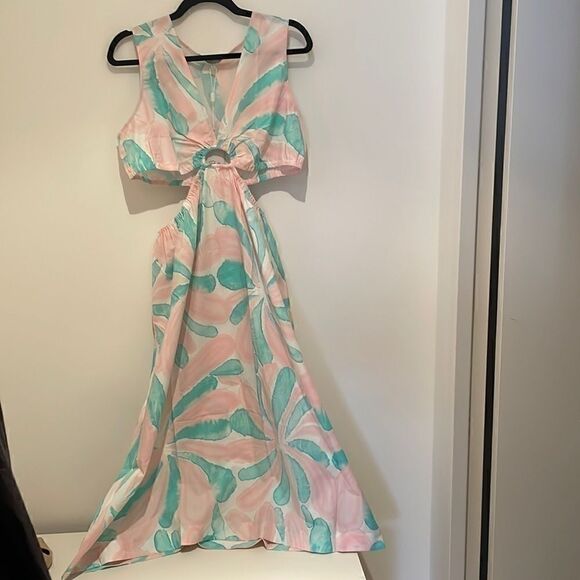 Rails Rizo Cutout Candy Mint Midi Dress Large NEW - Picture 4 of 9